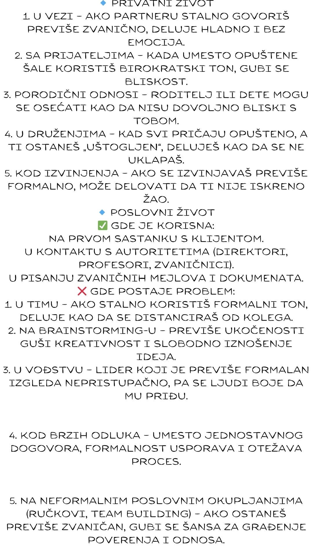 Kada preterana formalnost može biti problem