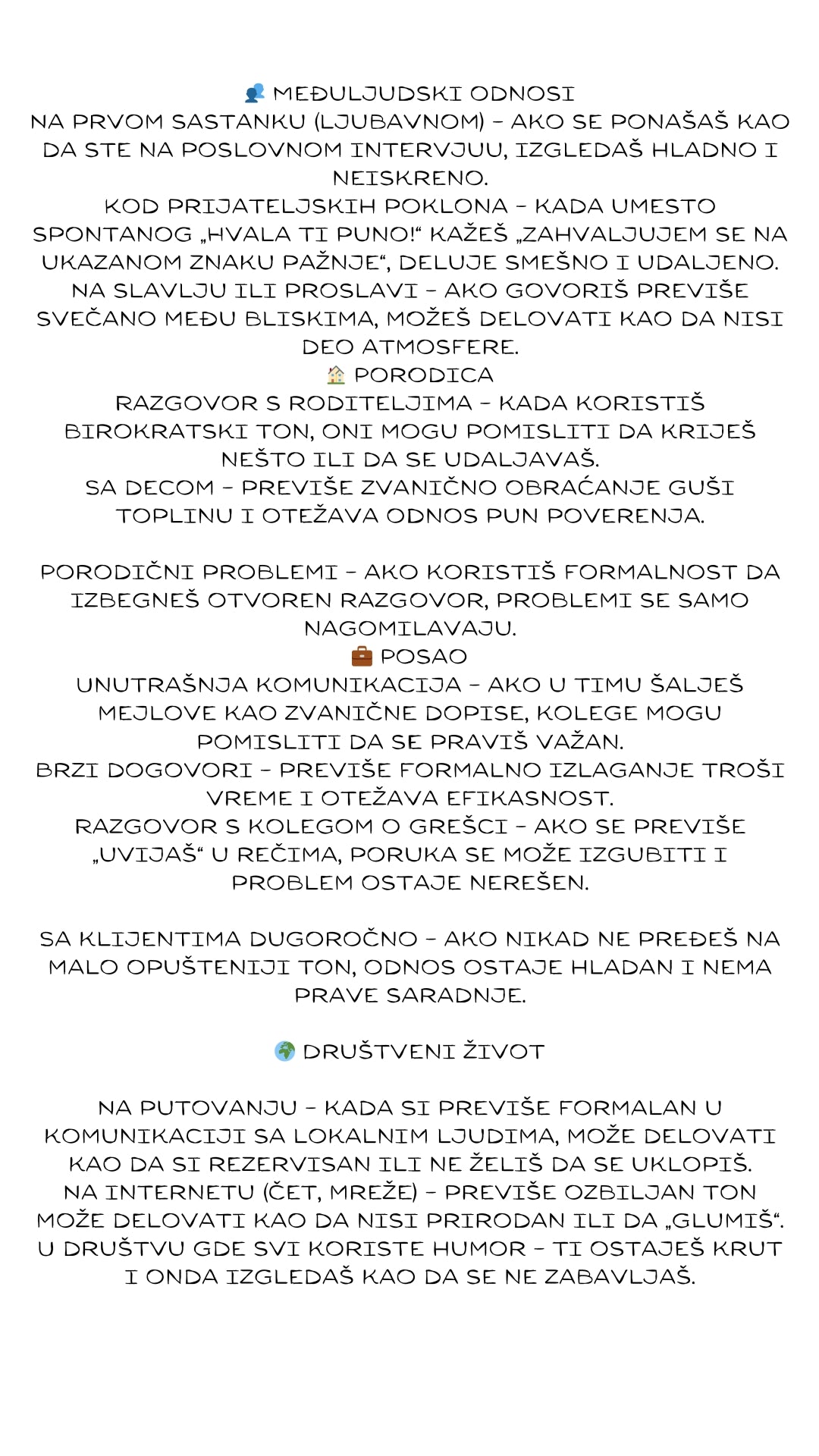 Kada preterana formalnost može biti problem